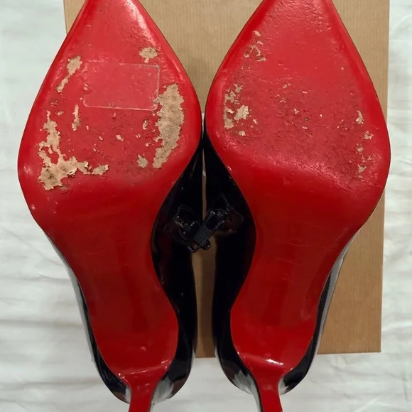Christian Louboutin Black Patent Booties — Dahlia Patent in Size 36 US 6 - Picture 3 of 10